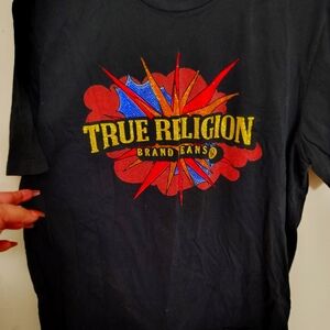 Black true religion t-shirt with sequins